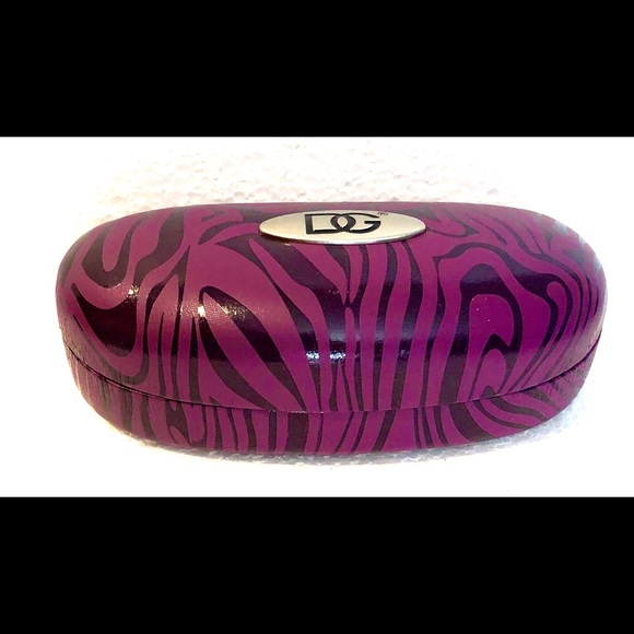 DG Accessories Dg Sunglasses Case Purple Black Zebra Print 65x3x2